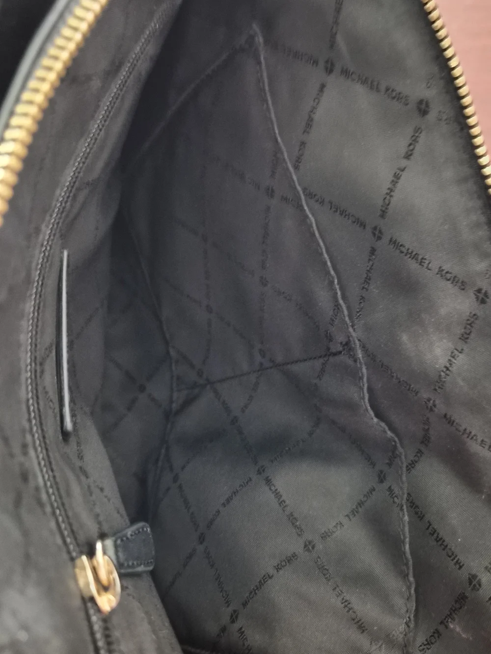 Michael Kors Black Saffiano Dome Crossbody Bag with Gold Hardware